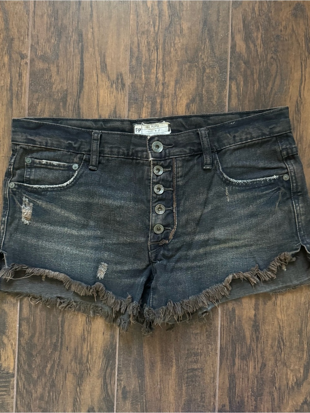 Free People Size 27 Distressed Denim Shorts